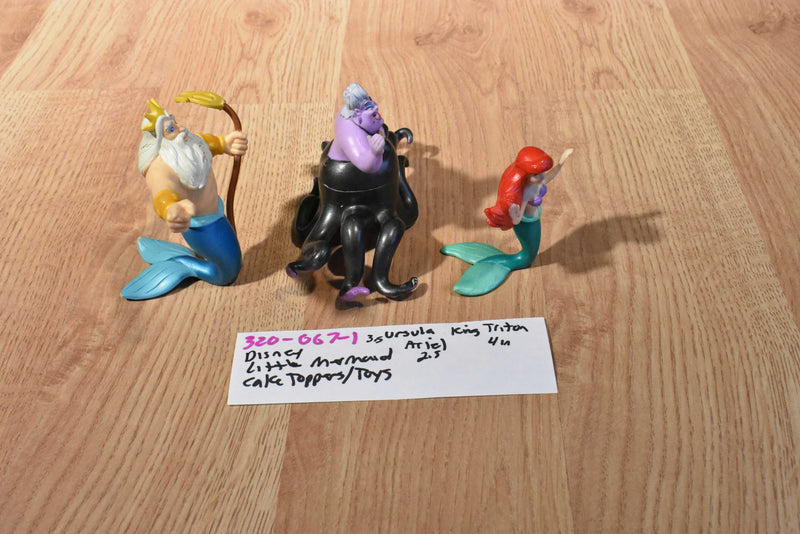 Disney Little Mermaid Cake Topper Toys Ariel Triton Ursula
