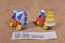 Hasbro 1982 Sesame Street 2 Cookie Monsters Action Figures in Trucks