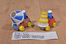 Hasbro 1982 Sesame Street 2 Cookie Monsters Action Figures in Trucks