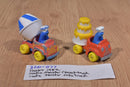 Hasbro 1982 Sesame Street 2 Cookie Monsters Action Figures in Trucks
