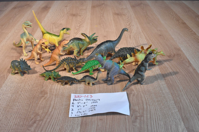 Vintage 16 pc Plastic Dinosaurs 1999 1996 1993 1986