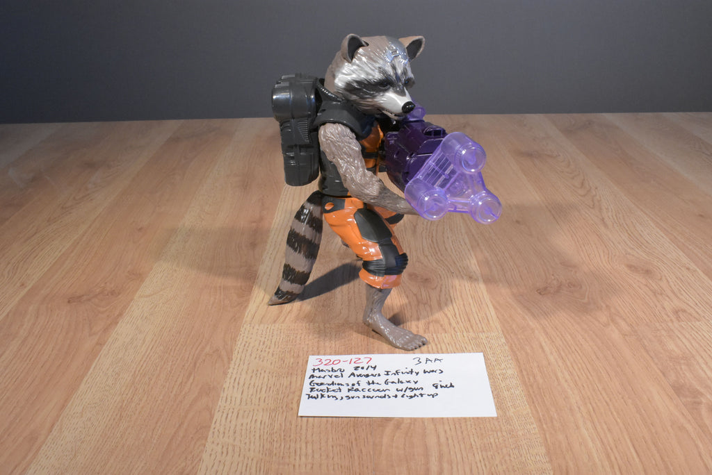 Hasbro 2017 Marvel Rocket Raccoon with Blaster Gun Action Figure ...
