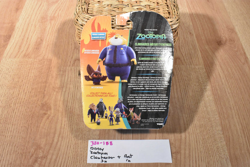 Tomy Disney Zootopia Clawhauser and Bat Eyewitness Action figures