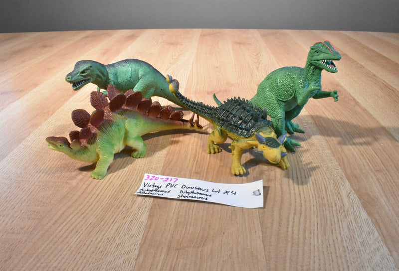 Vintage PVC Ankylosaurus Allosaurus Stegosaurus Dilophosaurus Dinosaurs