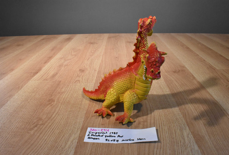 Imperial 2 Headed Rubber Red and Yellow Dragon
