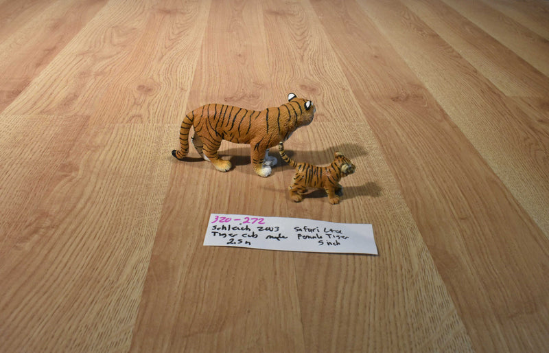 Safari Ltd. Female Siberian Tiger and Schleich 2003 Male Tiger Cub