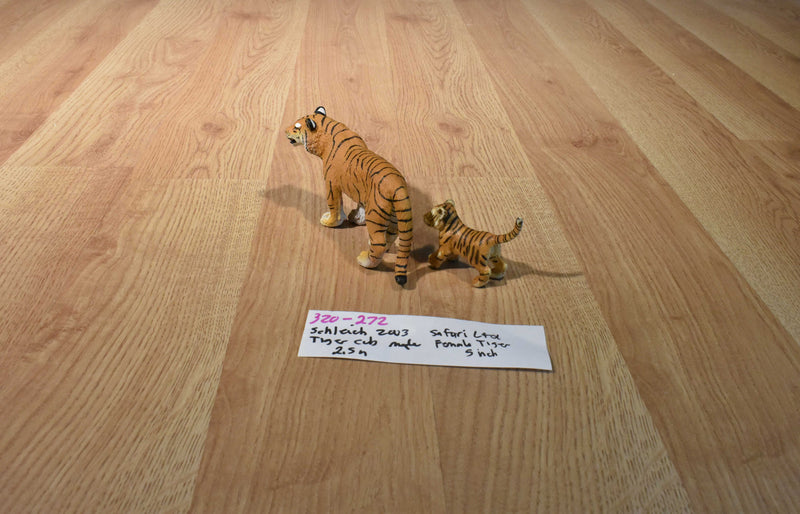 Safari Ltd. Female Siberian Tiger and Schleich 2003 Male Tiger Cub