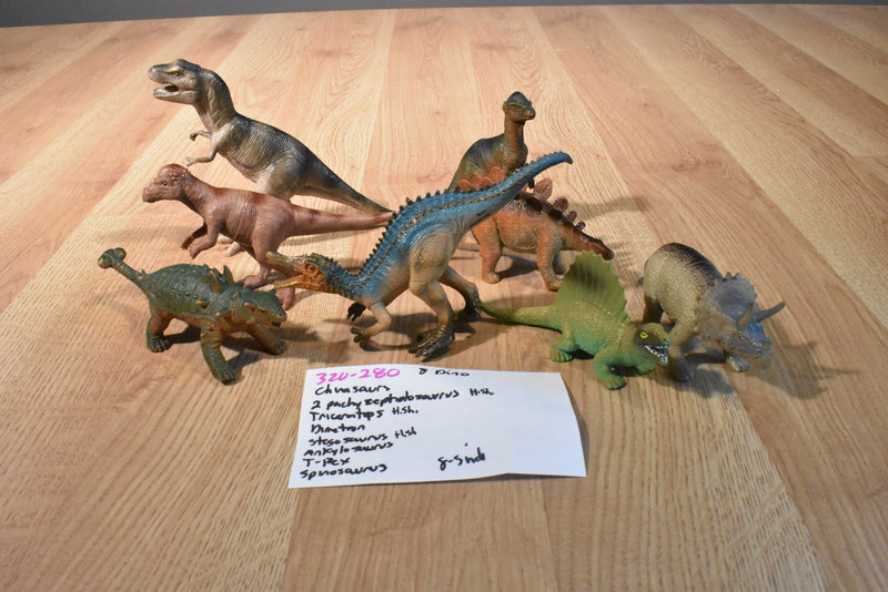 Vintage Chinasaurs 8 Dinosaurs Action Figures