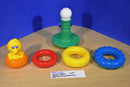 Hasbro 2010 Sesame Street Plastic Textured Baby Stacking Ring Toy