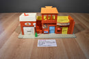 Fisher Price 1973 Play Family Village Fire House Post Office Theater Set