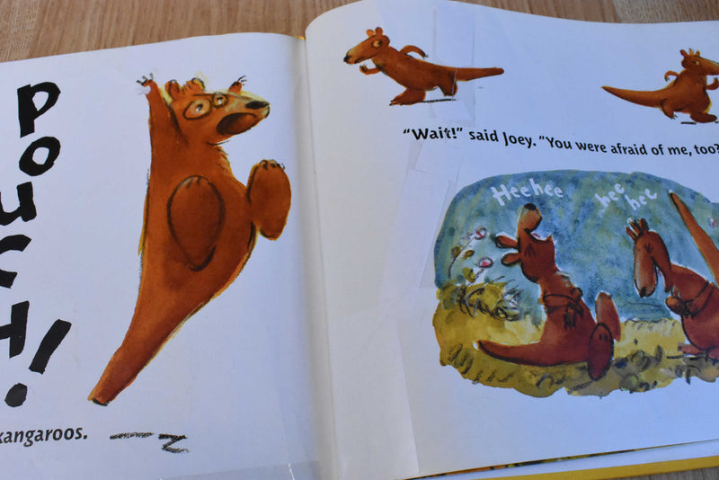 Kohl's Cares Pouch Brown Kangaroo and Joey Beanbag Plush and Pouch Hardcover Book