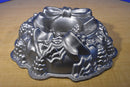 Nordic Ware Holiday Wreath With Pine Cones, Holly, Bow Silver Bundt Pan