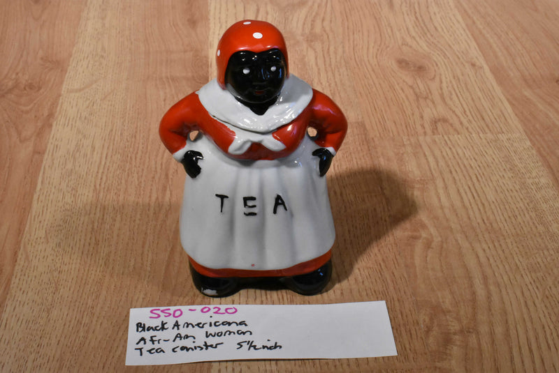 Black Americana Woman Ceramic Tea Canister