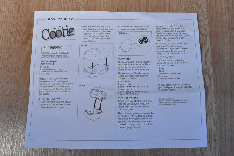 Milton Bradley 1986 Cootie Game