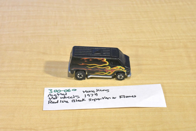 Mattel 1974 Hot Wheels Redline Flying Colors Black Super Van w/ Flames