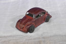 Midgetoy Red Volkswagen Beetle and Yellow 1950's Travel Trailer Camper