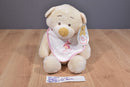 Hugfun Tan Teddy Bear and Girl Infant Bib Rattle Plush