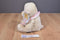 Hugfun Tan Teddy Bear and Girl Infant Bib Rattle Plush