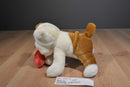 Aurora People Pals Bulldog Puppy Dog With Red Heart Pillow Plush