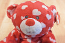 Ty Pluffies Dreamly Red Bear With White Hearts 2011 Beanbag Plush