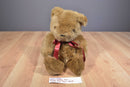 Brown Teddy Bear With Red Bow Plush