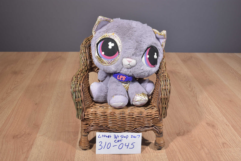 Hasbro Littlest Pet Shop Gray Kitty 2007 Beanbag Plush