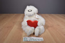 Russ Mambo White Monkey With Red Heart Beanbag Plush