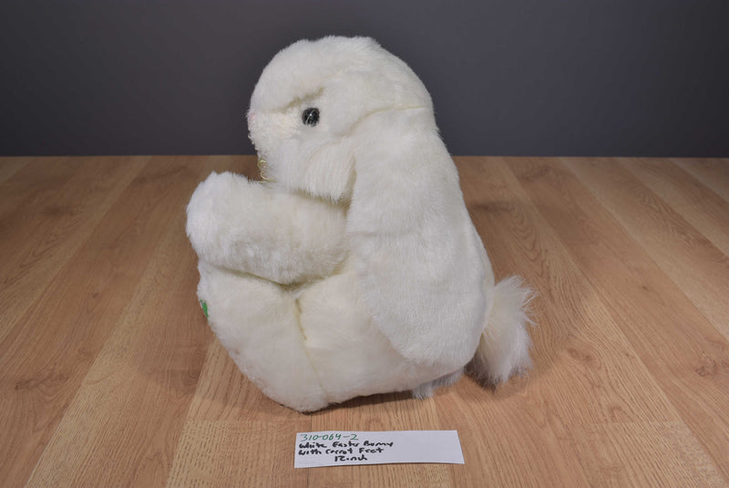 White Easter Bunny with Carrot Feet Plush