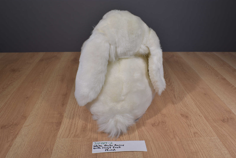 White Easter Bunny with Carrot Feet Plush