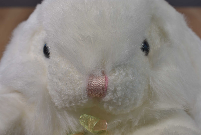 White Easter Bunny with Carrot Feet Plush