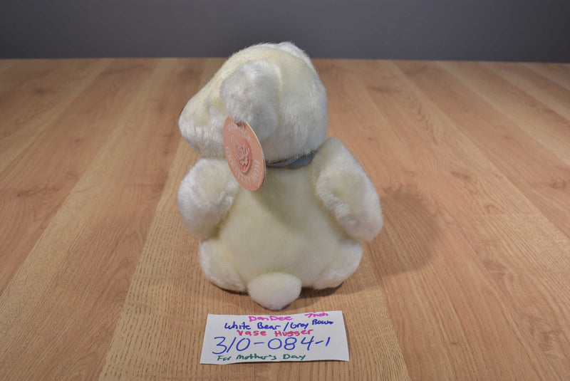 Dan Dee Vase Hugger White Bear with Green Bow Plush
