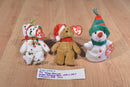 Ty Jingle Beanies Snowgirl 2002 Holiday Teddies 1998 and 1997 Beanbag Ornaments