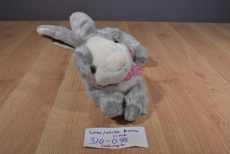 Walmart Grey and White Bunny Rabbit Beanbag Plush