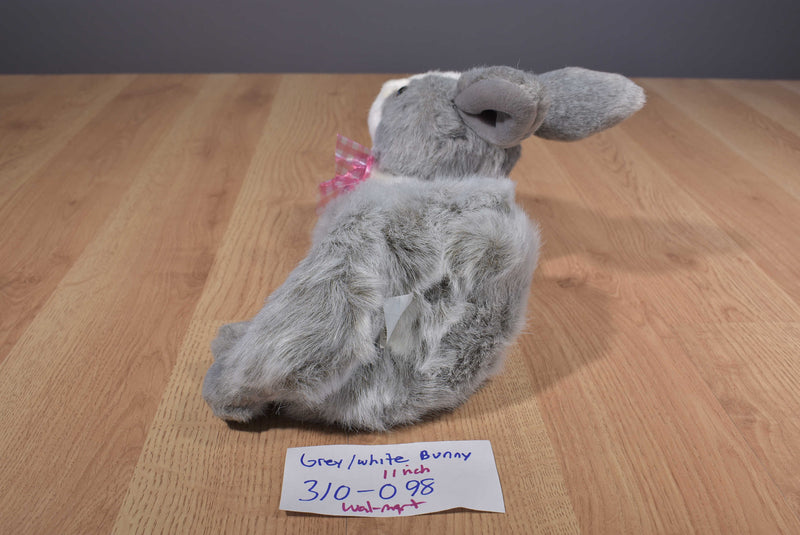 Walmart Grey and White Bunny Rabbit Beanbag Plush