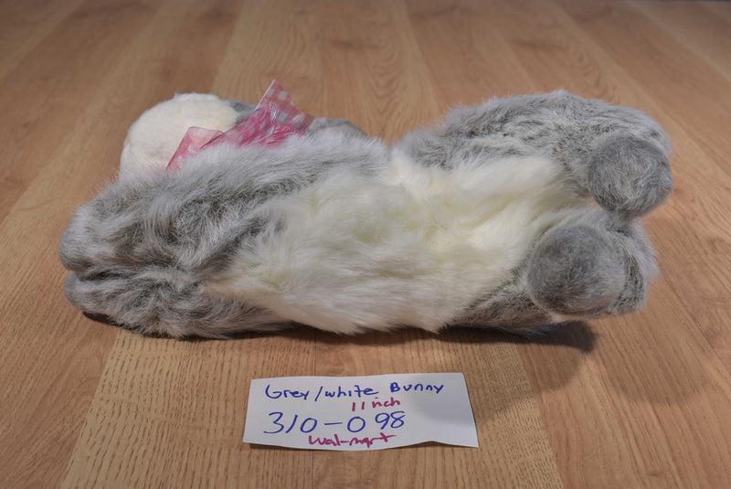 Walmart Grey and White Bunny Rabbit Beanbag Plush