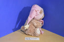 Toys R Us Bedtime Teddy Bear with Pink Hat and Blanket 2013 Beanbag Plush