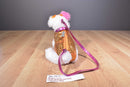 Poochie and Co. White Pink Terrier Orange Sequins Plush Bag Purse