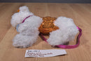 Poochie and Co. White Pink Terrier Orange Sequins Plush Bag Purse