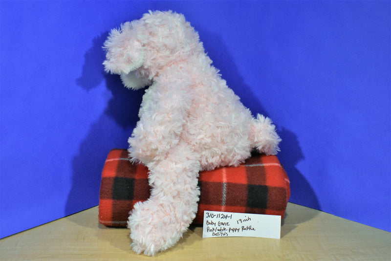 Baby Ganz Bellifuls Pink White Puppy Rattle Plush