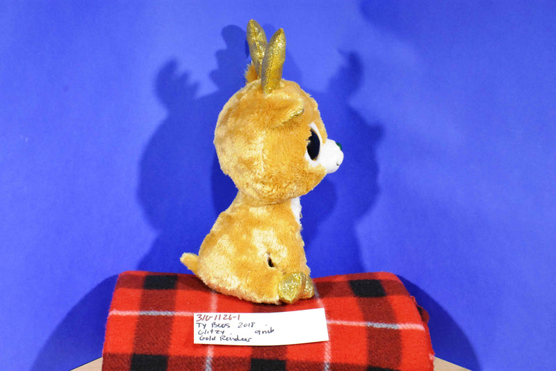 Ty Beanie Boos Glitzy the Gold Reindeer 2018 Beanbag Plush