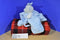 Blankets and Beyond Light Blue and White Girl Bear Security Blanket