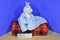 Blankets and Beyond Light Blue and White Girl Bear Security Blanket