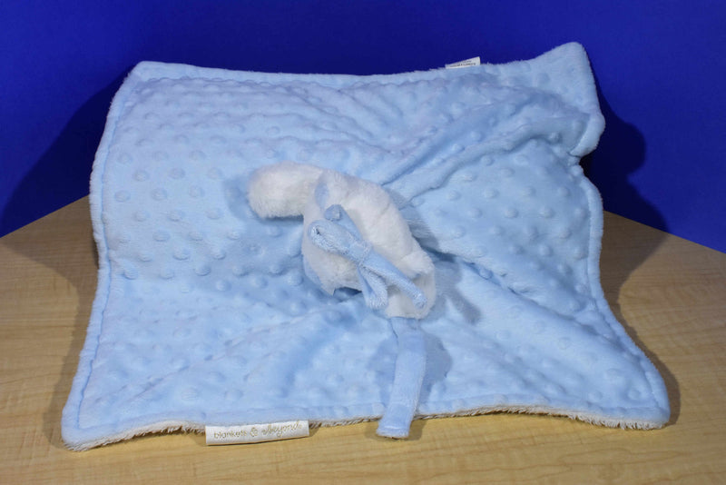 Blankets and Beyond Light Blue and White Girl Bear Security Blanket