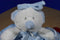 Blankets and Beyond Light Blue and White Girl Bear Security Blanket