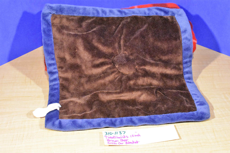 Tiddliwinks Brown Bear With Green Car Security Blanket