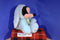 Disney Store Mickey Mouse Blue Bunny Rabbit Easter Beanbag Plush