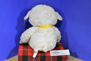 Animal Adventure White Lamb Sheep With Yellow Bow 2017 Plush