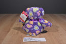 Animal Adventure Purple Teddy Bear With Hearts 2012 Beanbag Plush