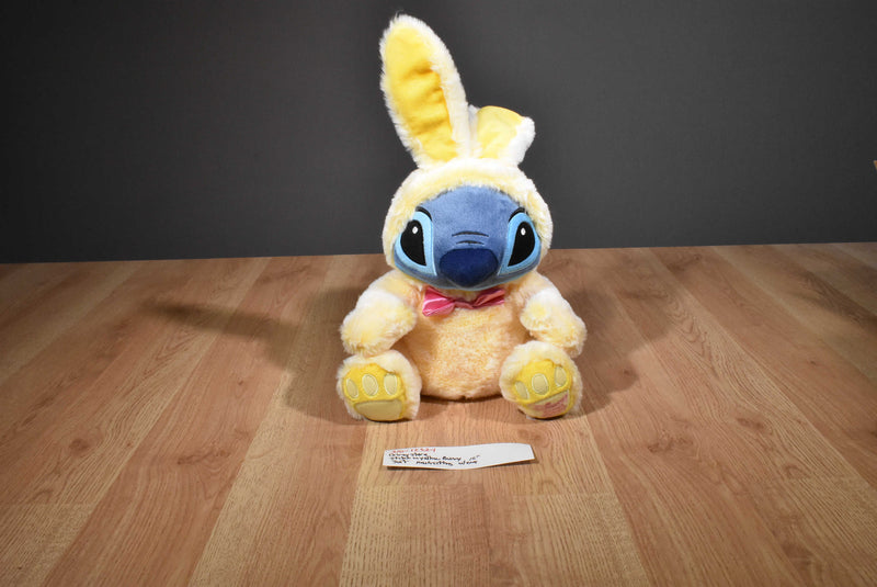 Disney Store Stitch in Yellow Bunny Rabbit Costume Beanbag Plush