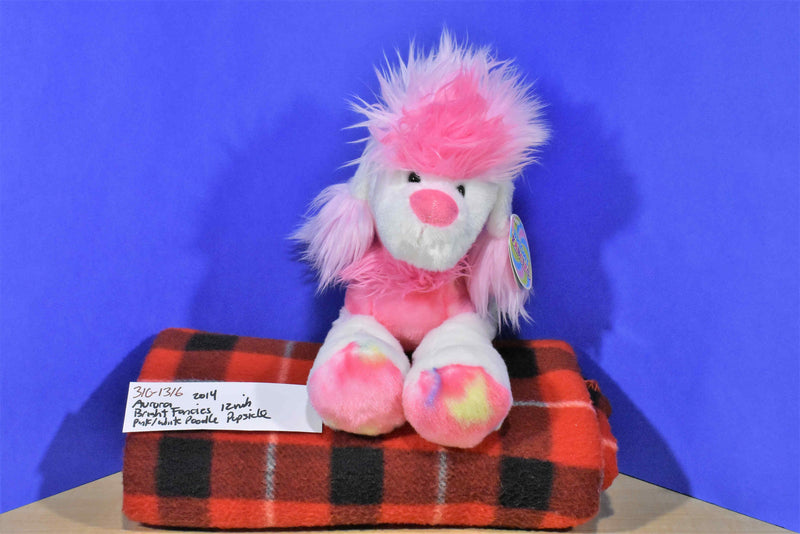 Aurora Bright Fancies Popsicle Pupsicle Pink White Poodle Dog 2014 Beanbag Plush